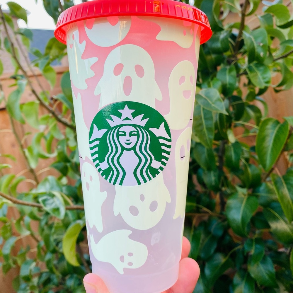 Glow in the dark ghost colour changing Starbucks